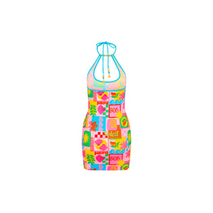 Beaded Halter Mini Dress - Sunkissed Coast