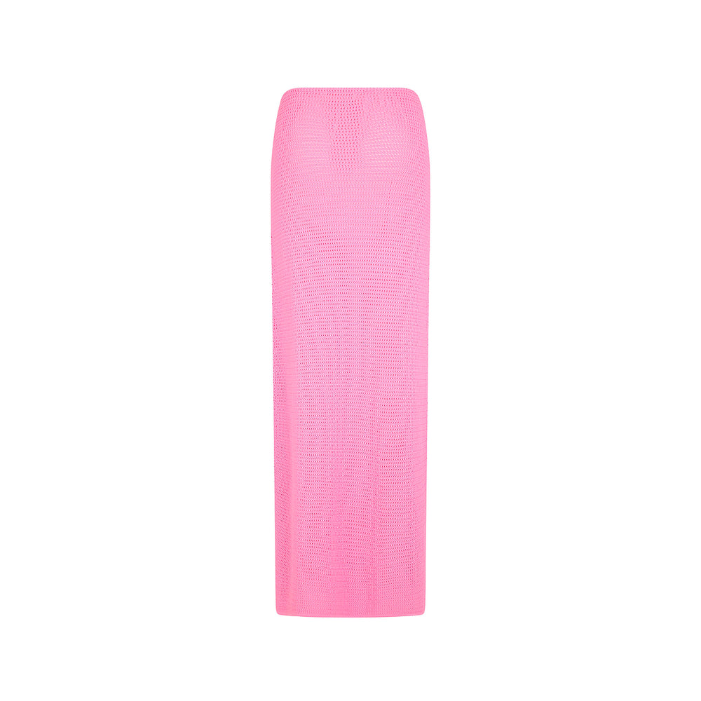 Ring Side Split Maxi Skirt - Bubblegum
