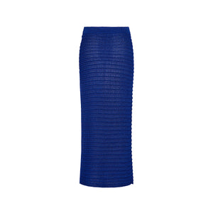 Metallic Knit Maxi Skirt - Blue Lagoon