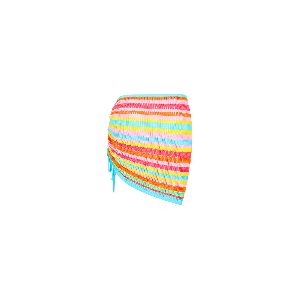 Drawstring Knit Mini Skirt - Sunset Strip