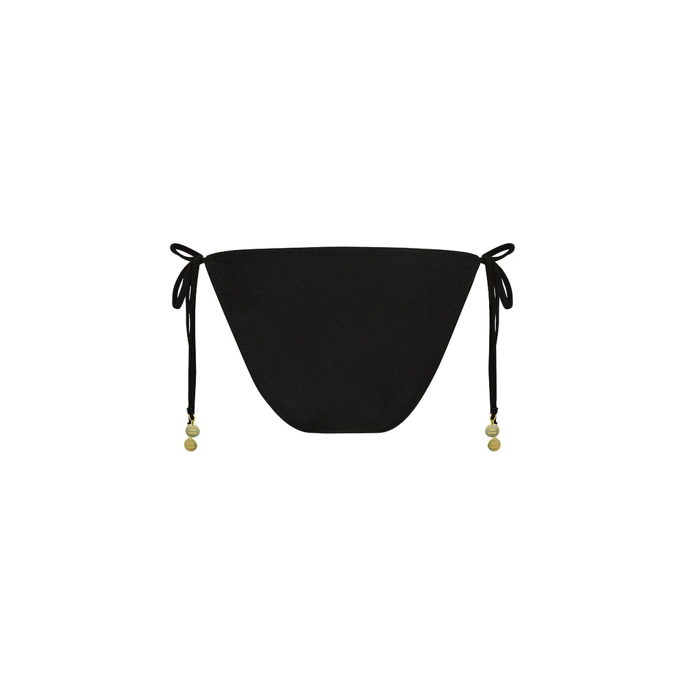 Full Coverage Tie Bikini Bottom - Twilight Black
