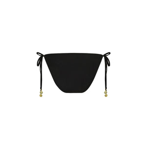 Full Coverage Tie Bikini Bottom - Twilight Black