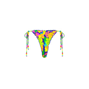 Lettuce Edge Thong Tie Bikini Bottom - Neon Sunset