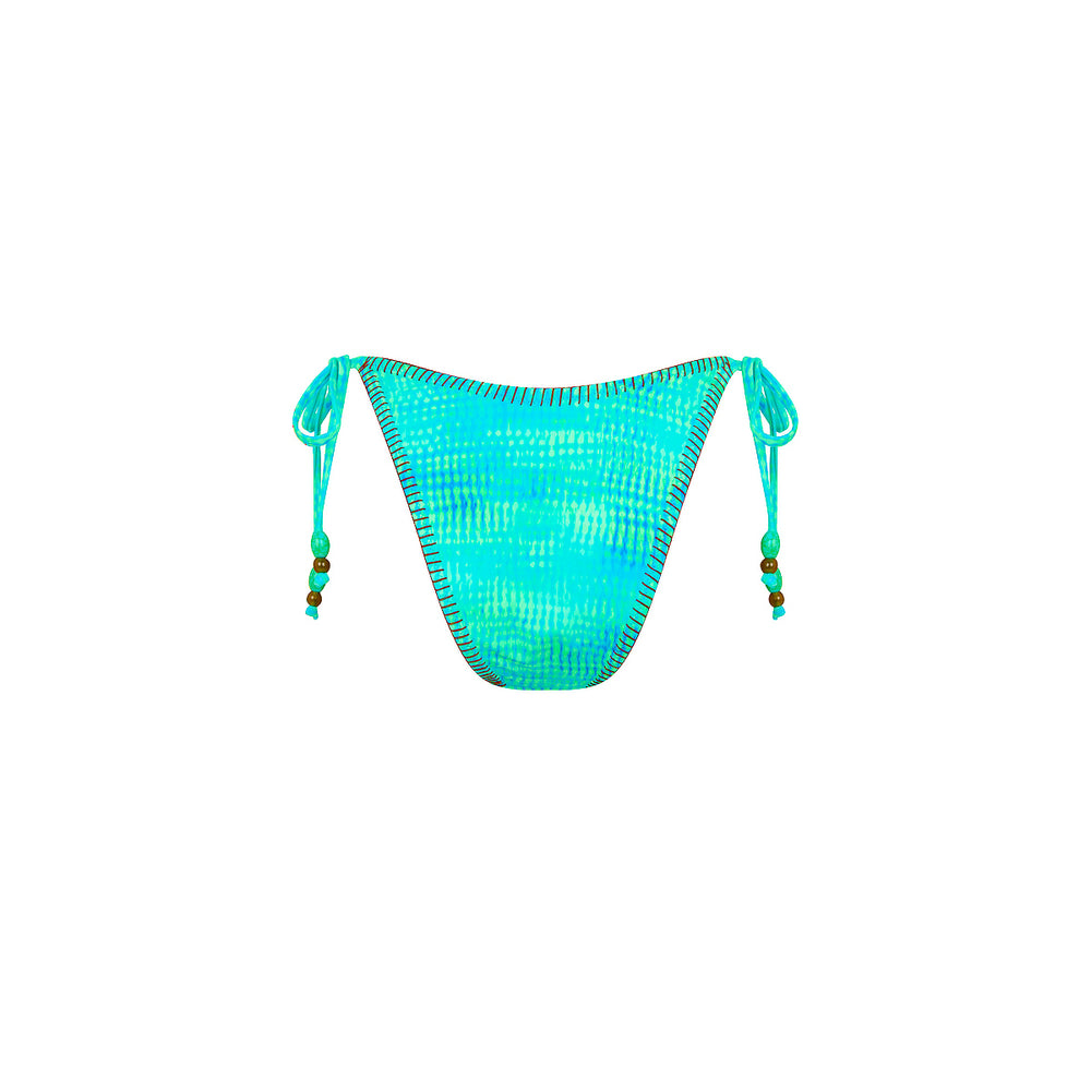 Lace Stitch Ring Tie Bikini Bottom - Summer Seas