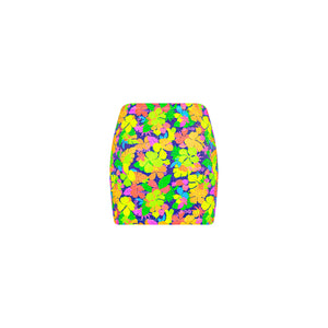 Ruched Tie Mini Skirt - Neon Sunset