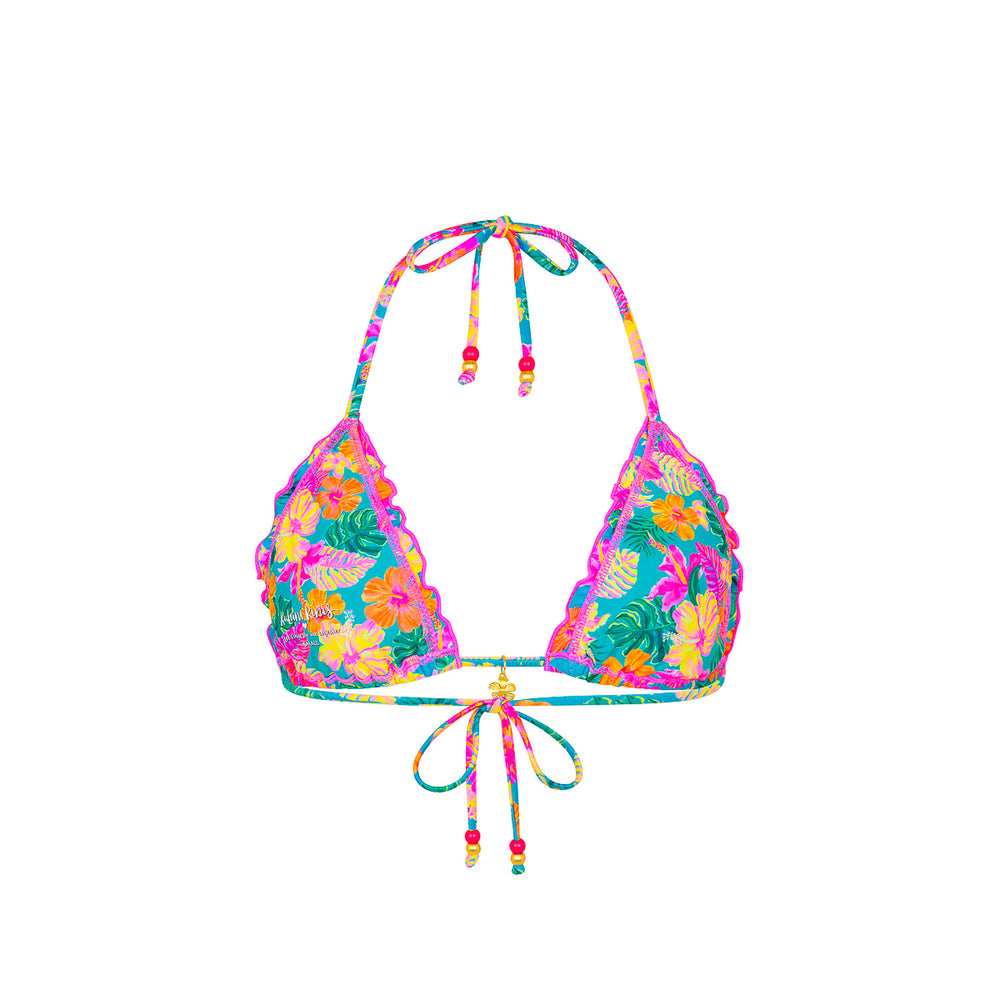 Lettuce Edge Bralette Bikini Top - Paradise Pop