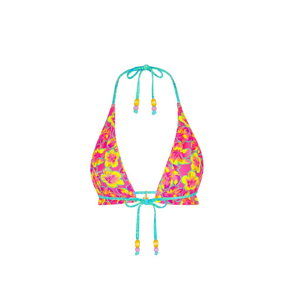 Frill Halter Bralette Bikini Top - Sun Pop