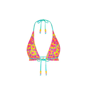 Frill Halter Bralette Bikini Top - Sun Pop