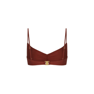 Gathered Mini Crop Bikini Top - Cinnamon Sugar