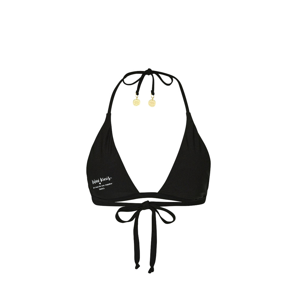 Gathered Stitch Bralette Bikini Top - Twilight Black