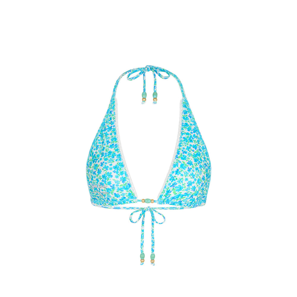 Decorative Bind Halter Bikini Top - Ocean Aura