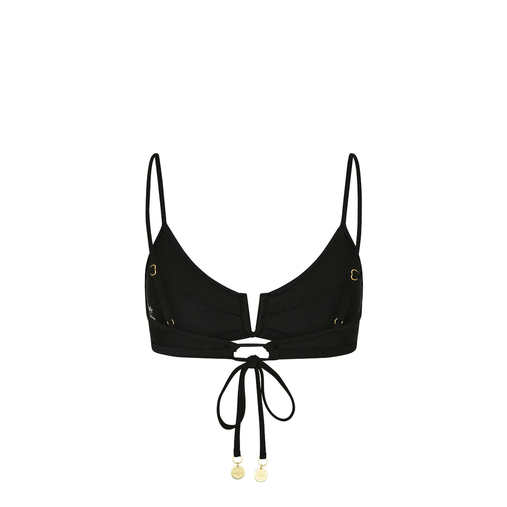 Bind Slim V Crop Bikini Top - Twilight Black