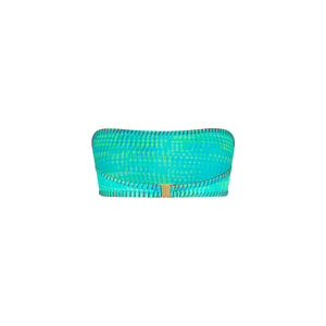 Lace Stitch Slim Bandeau Bikini Top - Summer Seas