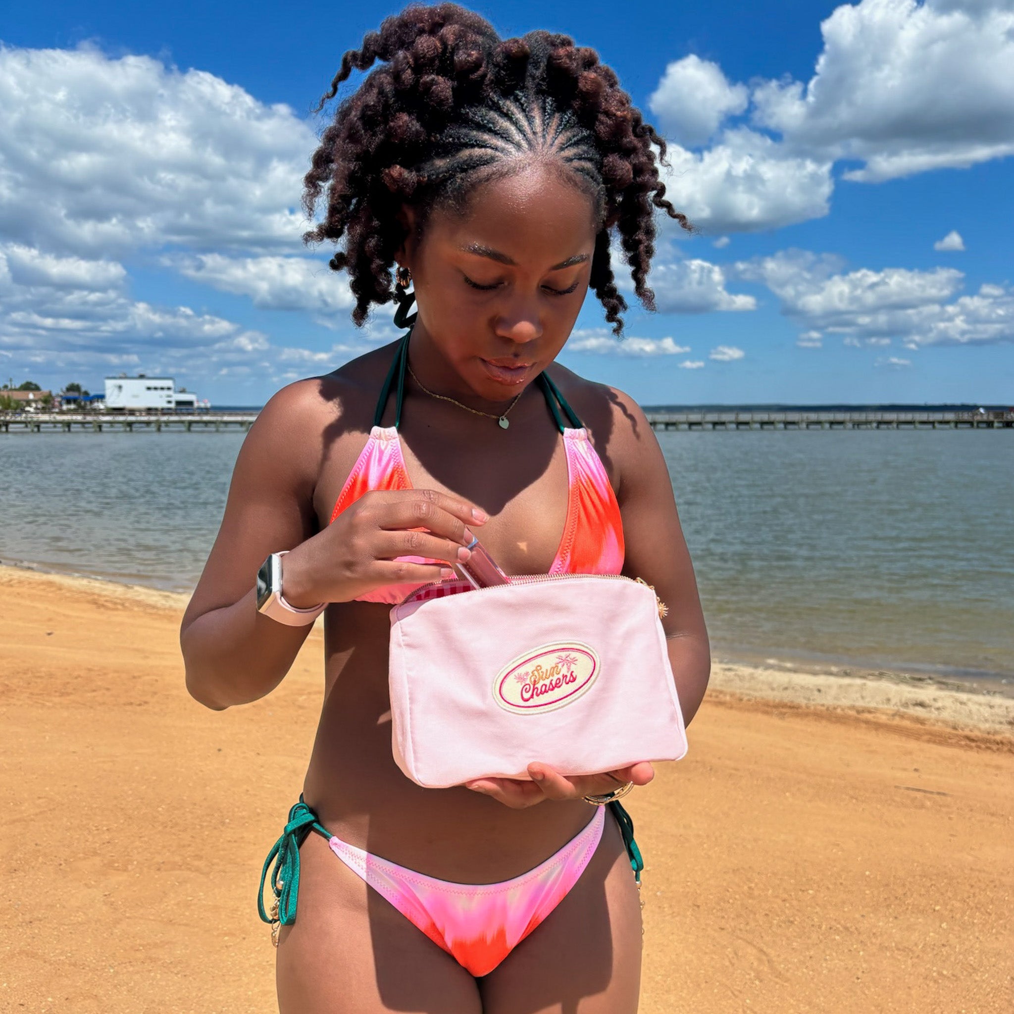 Beach Pouch - Pink Prosecco –Kulani Kinis