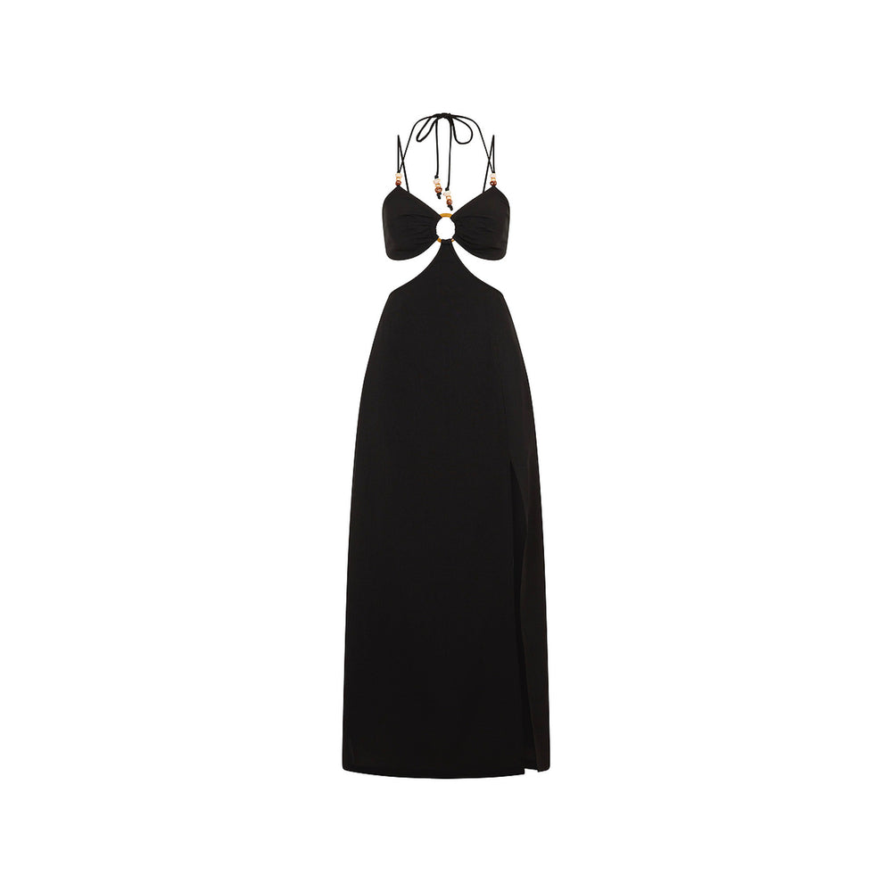 Beaded Cut Out Maxi Dress - Twilight Black Kulani Kinis Beaded Cut Out Maxi Dress - Twilight Black Kulani Kinis