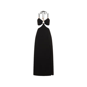 Beaded Cut Out Maxi Dress - Twilight Black