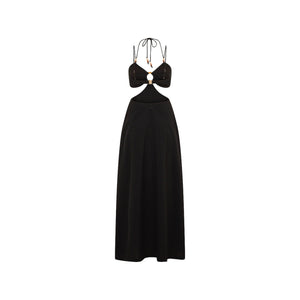 Beaded Cut Out Maxi Dress - Twilight Black