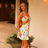 Beaded Cut Out Mini Dress - Suncatcher