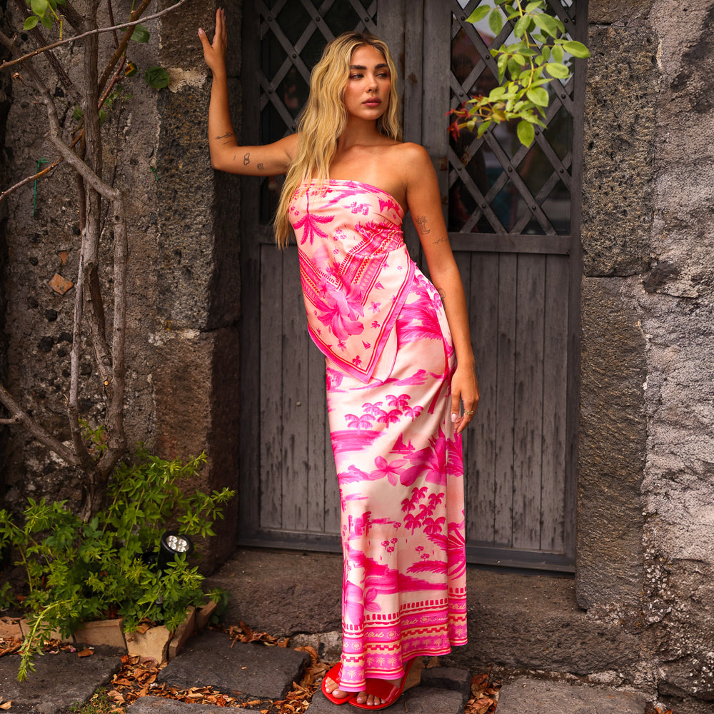 Bias Drawstring Maxi Skirt - Sippin Pretty