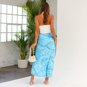 Bias Drawstring Maxi Skirt - Starry Seas