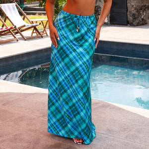 Bias Drawstring Maxi Skirt - Tropic Dip