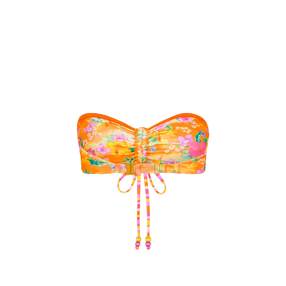 Ruched Tie Bandeau Bikini Top - Peachy Pocket
