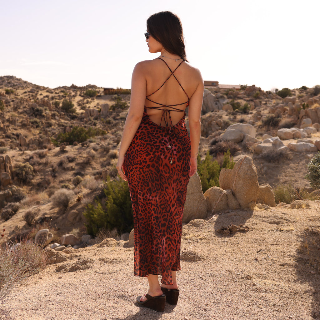 Chiffon Maxi Dress - Leopard Lasso