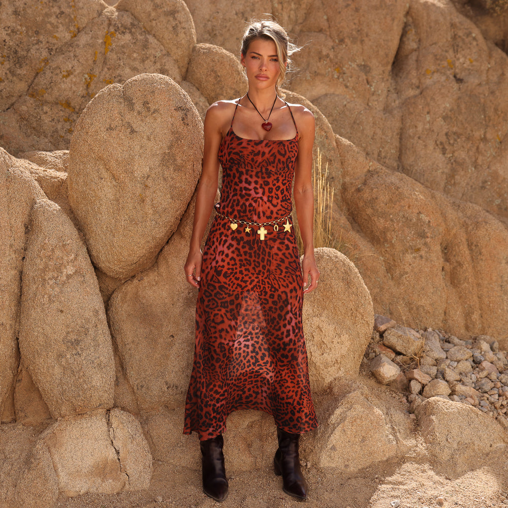 Chiffon Maxi Dress - Leopard Lasso