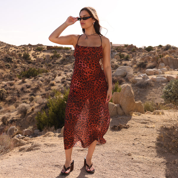 Chiffon Maxi Dress - Leopard Lasso