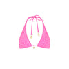 Classic Tie Halter Bikini Top - Pink Diva