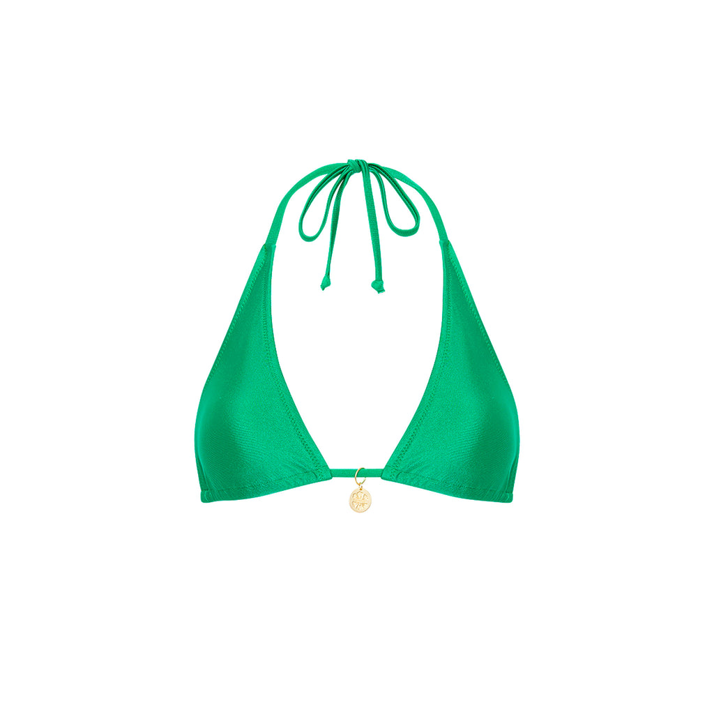 Classic Tie Halter Bikini Top - Jungle Jewel