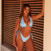 Dipped Cheeky Tie Bikini Bottom - Checkmate