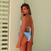 Dipped Cheeky Tie Bikini Bottom - Checkmate