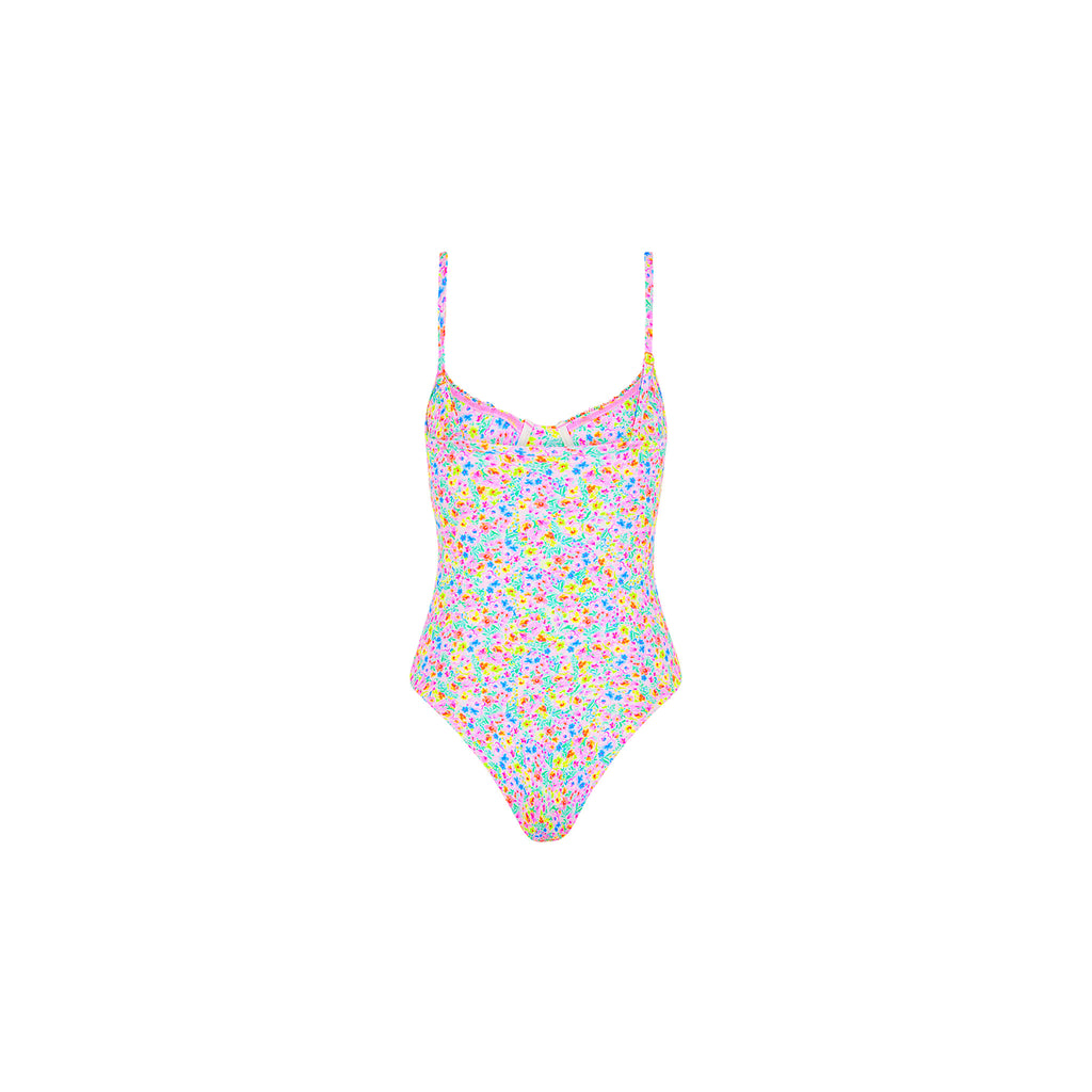 Double Ruffle Underwire One Piece - Moonflower