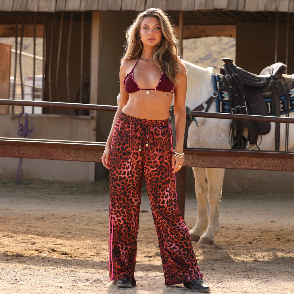 Draw String Resort Pants - Leopard Lasso