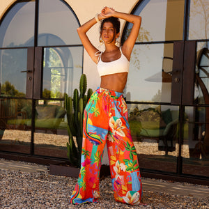 Simple Shirred Tie Crop - Natural White