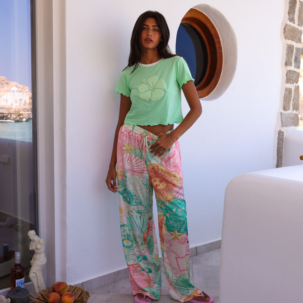 Lettuce Cropped Mini Tee - Apple Sorbet