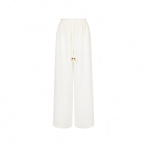 Drawstring Summer Pants - Whipped White