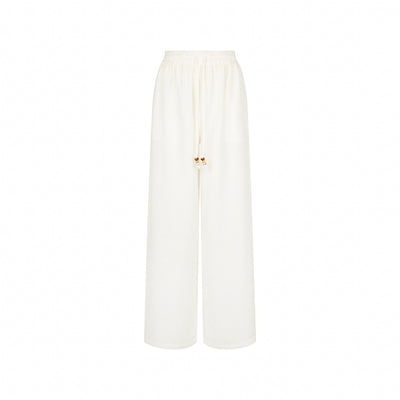 Drawstring Summer Pants - Whipped White