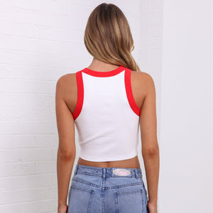 Embroidered Bind Crop Tank - Fastlane Fling