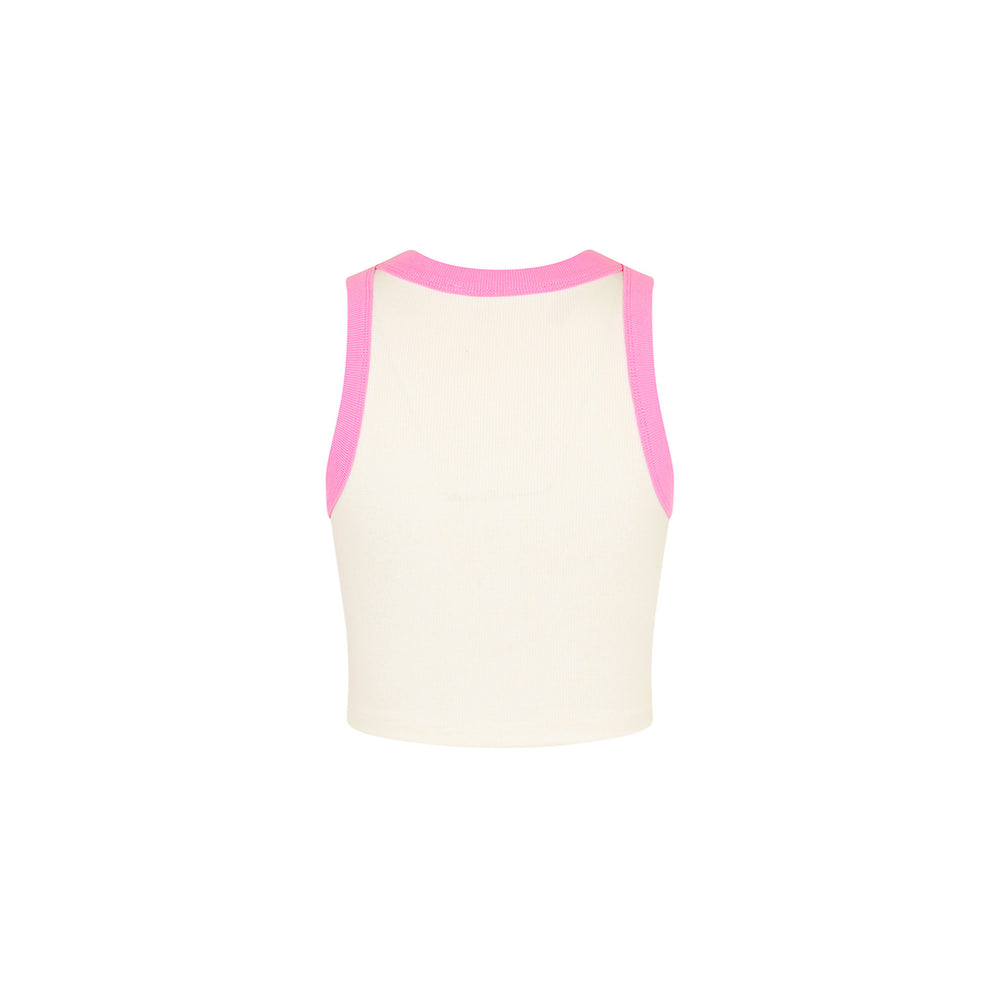 Embroidered Crop Tank Top - Island Rose