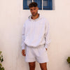 Embroidered Hoodie - Silver Stone