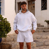 Embroidered Hoodie - Silver Stone