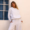 Embroidered Hoodie - Silver Stone