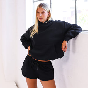 Embroidered Hoodie - Twilight Black