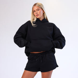 Embroidered Hoodie - Twilight Black