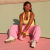 Embroidered Track Pants - Powder Puff
