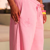 Embroidered Track Pants - Powder Puff
