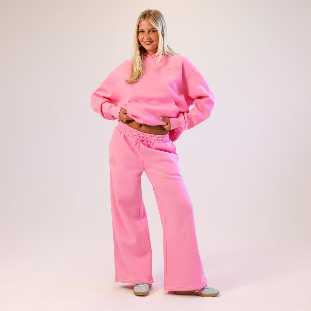 Embroidered Track Pants - Powder Puff