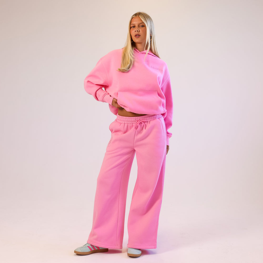 Embroidered Track Pants - Powder Puff